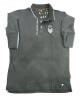 Men's polo shirt with button in blue color and special prints POLO BUTTON LONG SLEEVE