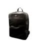 Black leather backpack with internal pockets and 3D back fabric for sweat absorption BACKPACK