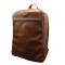 Bergman tan leather backpack with 3D back fabric for sweat absorption
