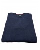 Embossed design blue knitted woolen neckline ROUND NECK