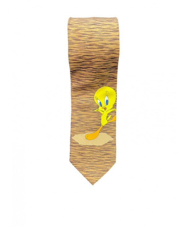 Warner Brosi's Tweety tie in brown with beige color  Cartoon Ties