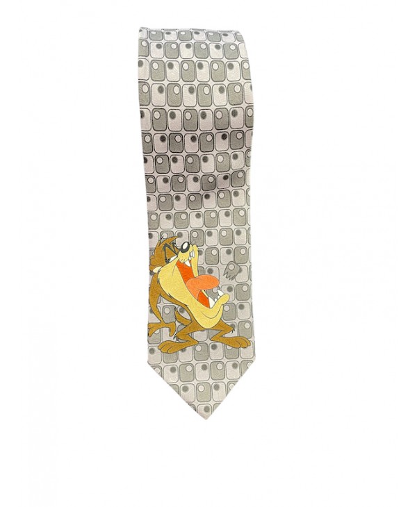 Tie with Taz in gray little design Cartoon Ties