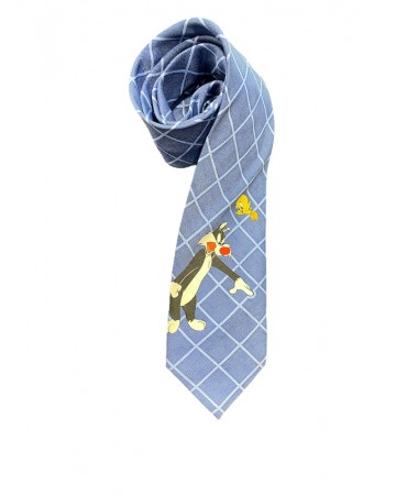 Sylvester the cat and tweety bird cartoon on a tie