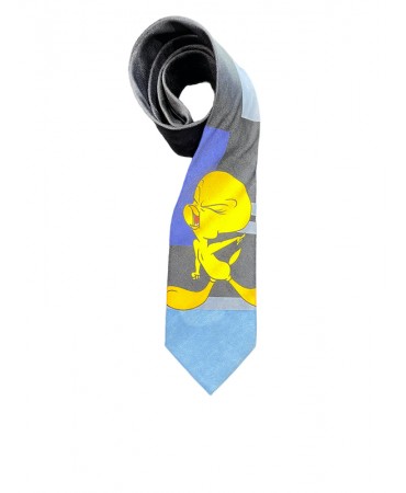 Looney Tunes tie in shades of blue with Tweety