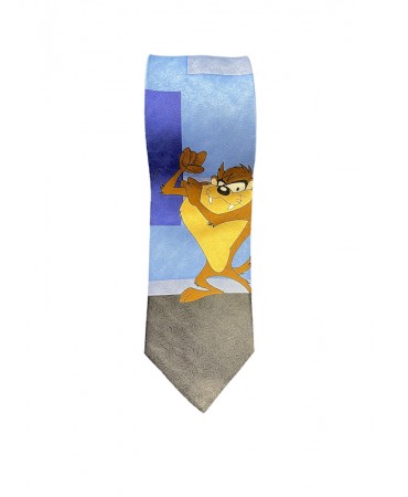 Looney Tunes tie in shades of blue with Taz