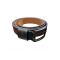 Cavalier brown leather belt for men with special embossed design and black buckle