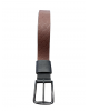 Cavalier brown leather belt for men with special embossed design and black buckle BELTS