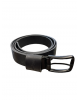Black leather belt for men with embossed pattern and black buckle BELTS