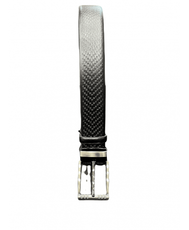 Men's black belt with a special embossed design by Cavallier