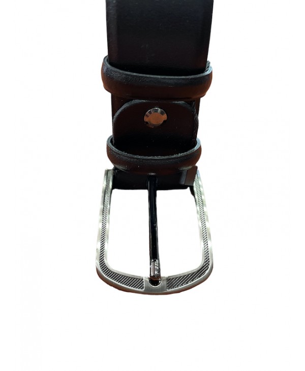 Leather men's belt 3.5cm in black color by Cavallier BELTS