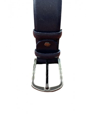 Men's leather belt 3.5cm in Cavallier blue