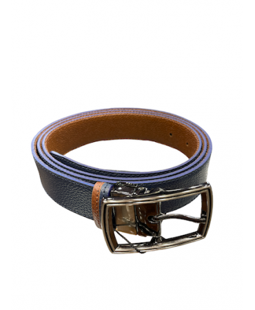 Cavallier men's double-sided blue-brown leather belt