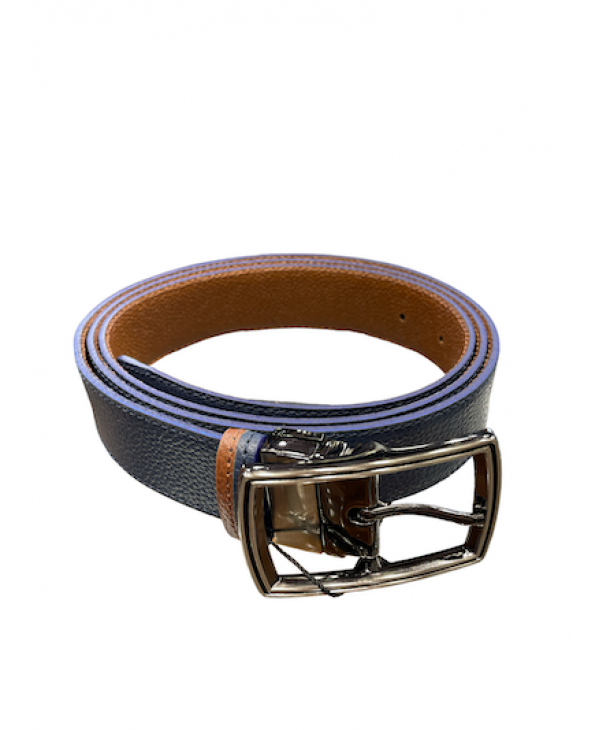 Cavallier men's double-sided blue-brown leather belt BELTS