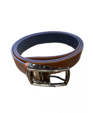 Cavallier men's double-sided blue-brown leather belt