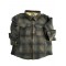 Shacket shirt with fur lining in green check