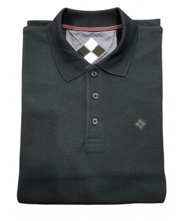 Black shirt for men with buttons and gray trimmings by Cotton Green