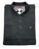 Black shirt for men with buttons and gray trimmings by Cotton Green POLO BUTTON LONG SLEEVE