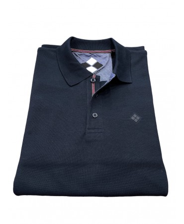 Blue polo shirt for men with buttons