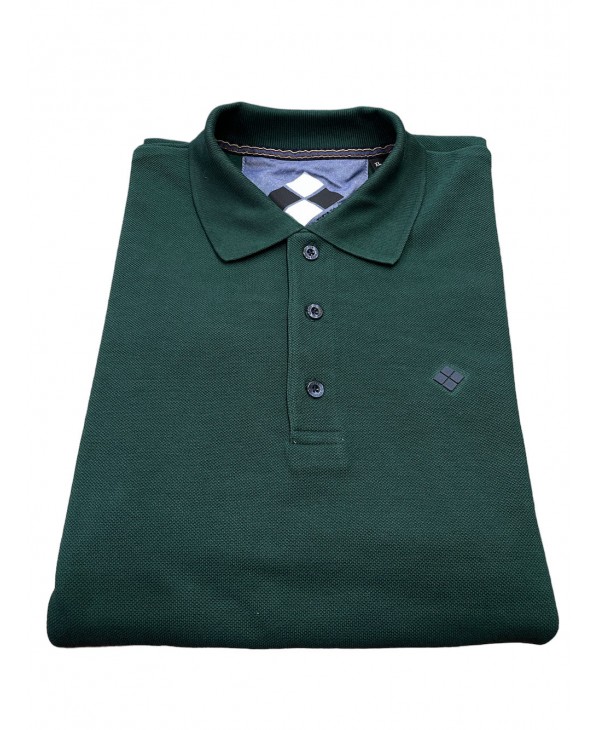 Men's polo shirt with button in cypress color POLO BUTTON LONG SLEEVE