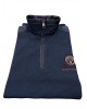 In blue men's blouse with zipper and special trims on collar and shoulders POLO ZIP LONG SLEEVE