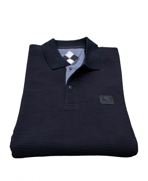 With truck buttons men's blouse in blue color POLO BUTTON LONG SLEEVE