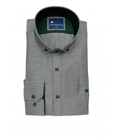 Men's gray shirts with green trim