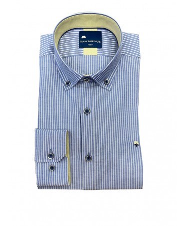 Frank Barrymore Shirt in Blue Base with White Stripe