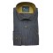 Frank Barrymore men's blue striped shirt with brown trim and buttons