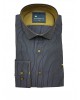 Frank Barrymore men's blue striped shirt with brown trim and buttons FRANK BARRYMORE SHIRTS