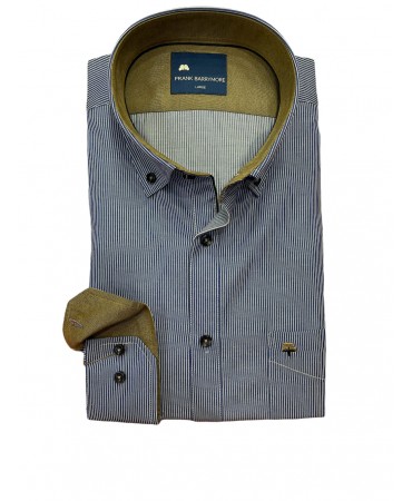 Frank Barrymore men's raffle shirts with pocket and brown details
