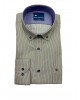 Men's shirts on a beige base with a thin white stripe and raff trims FRANK BARRYMORE SHIRTS
