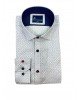 Frank Barrymore Shirt with Micro Design Blue and Red on White Base FRANK BARRYMORE SHIRTS