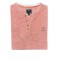 Forestal Mao men's shirt in salmon base with white trim and wooden buttons