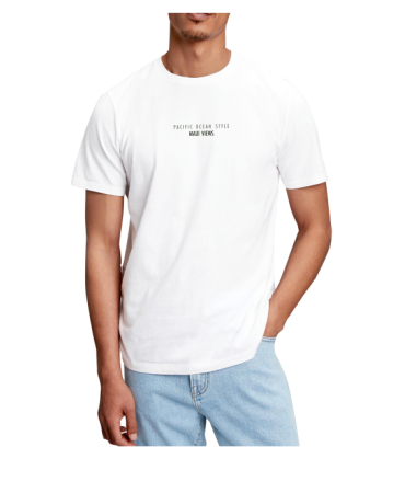Λευκο t -shirt  με μεγάλη στάμπα στην πλάτη