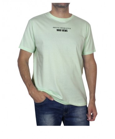 Τ-shirt σε βεραμάν χρώμα με μεγάλη στάμπα στην πλάτη
