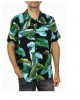 With short-sleeve men's shirt printed with green and roux leaves PRINTED SHIRT