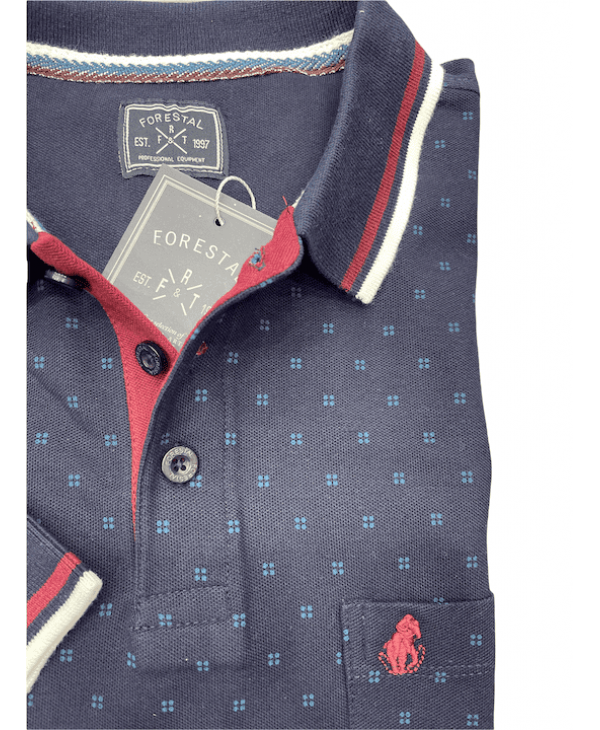Pike Button Pole Blue with Ruff Miniature and Pocket by Forestal POLO BUTTON LONG SLEEVE