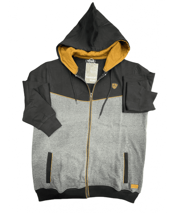 Forestal Hooded Cardigan and Zipper in Black with Gray and Tampa Finishes JACKETS