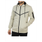 Men's jacket with hood and zipper with special fabric in off-white color