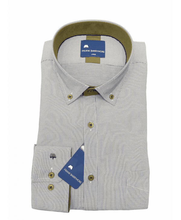 Frank Barrymore Shirt with Miniature Blue on Gray Arzan Base and Oil Finishes