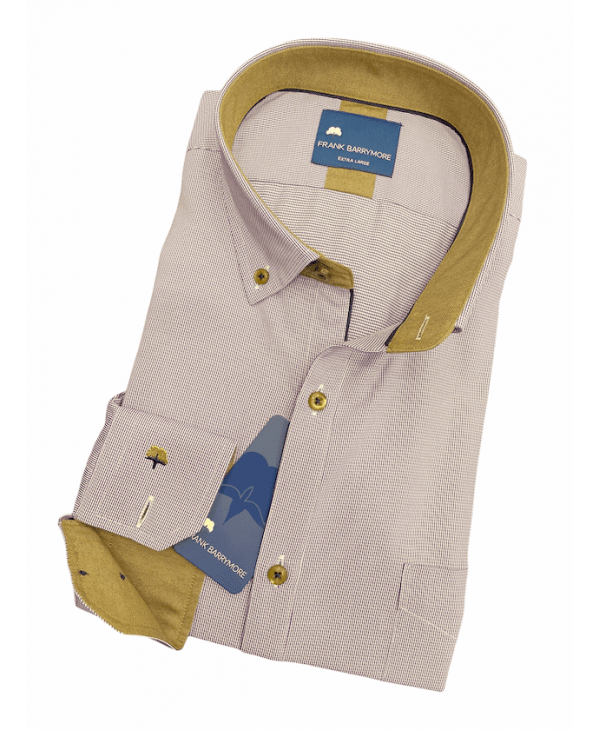 Frank Barrymore Shirt with Miniature Lilac in Gray Arzan Base  FRANK BARRYMORE SHIRTS