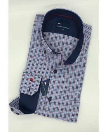 Frank Barrymore Plaid Shirts in Blue Base with Pocket