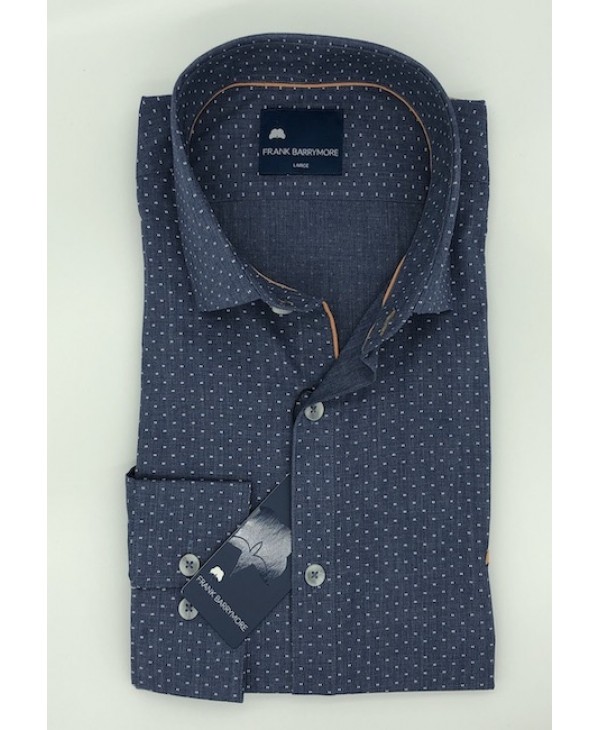 Men's Comfortable Frank Barrymore Shirt with White Miniature on Ruff Base FRANK BARRYMORE SHIRTS
