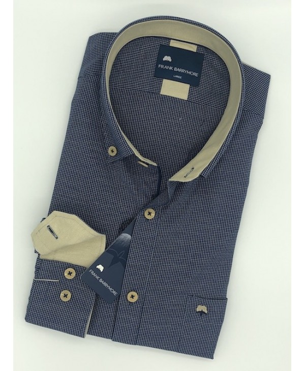 Petit plaid shirt in Blue base with Beige details Frank Barrymore FRANK BARRYMORE SHIRTS