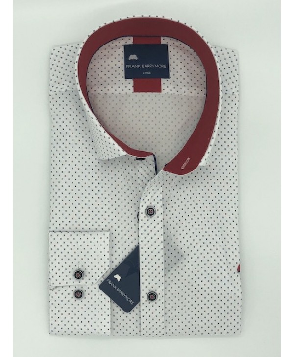 Blue and Red Miniature Shirt on White Base Frank Barrymore FRANK BARRYMORE SHIRTS