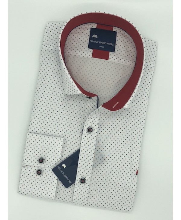 Blue and Red Miniature Shirt on White Base Frank Barrymore FRANK BARRYMORE SHIRTS