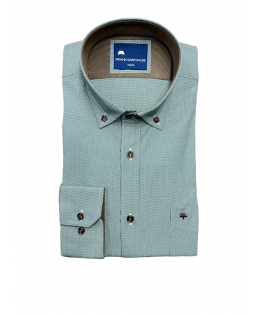 Frank Barrymore shirt for men in green (mint) color with beige inside collar and cuffs