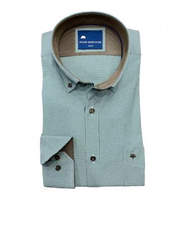 Frank Barrymore shirt for men in green (mint) color with beige inside collar and cuffs