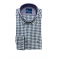 Frank Barrymore Men's Shirt Blue Plaid on White Base with Raff Color Inside Collar for Cuff