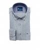 Men's purple plaid shirt on a white base as well as purple color inside the collar and cuff FRANK BARRYMORE SHIRTS